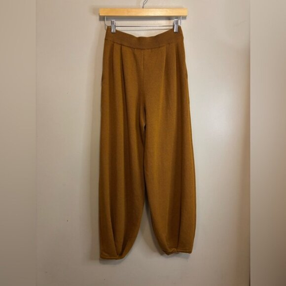 Cozy Mustard Yellow Knit Pants - Picture 3 of 3
